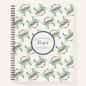 Recipe Books Waterverf Blue Crab Pattern Notitieboek (Voorkant)