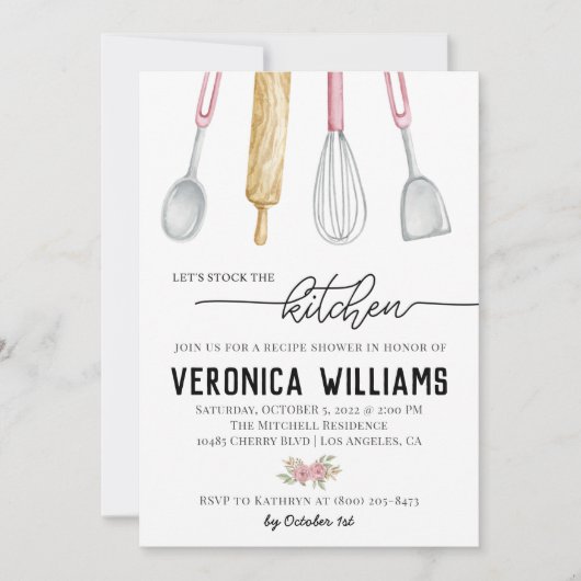 Recipe Bridal Shower Invitation Kaart (Voorkant)
