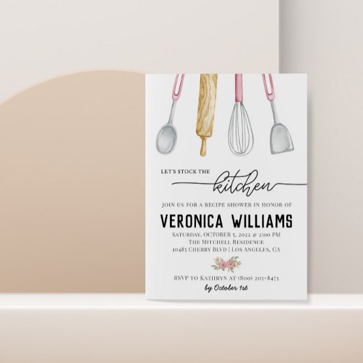Recipe Bridal Shower Invitation Kaart