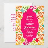 Recipe Bridal Shower Invitation | Pop Art Rozen Kaart (Voorkant / Achterkant)