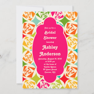 Recipe Bridal Shower Invitation   Pop Art Rozen Kaart