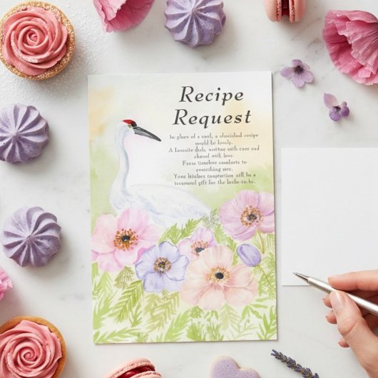Recipe Bridal Shower Whooping Crane Anemones  Informatiekaartje