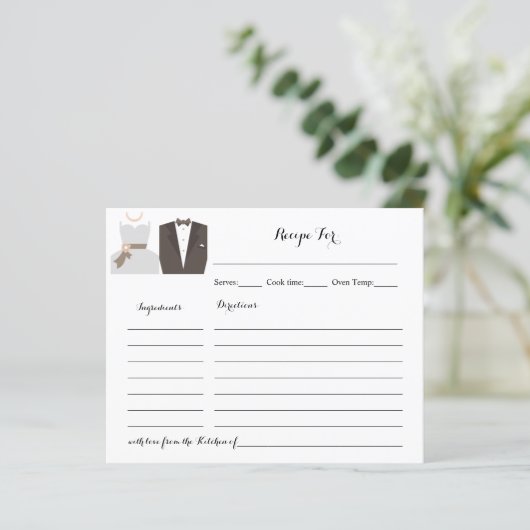 Recipe Card Bride & Groom Vrijgezellenfeest (Staand voorkant)