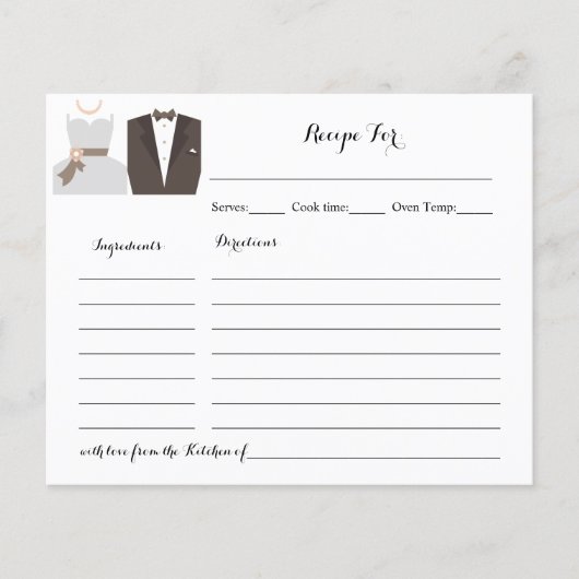 Recipe Card Bride & Groom Vrijgezellenfeest (Voorkant)