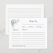 Recipe Card Eucalyptus Greenery Vrijgezellenfeest (Voorkant / Achterkant)