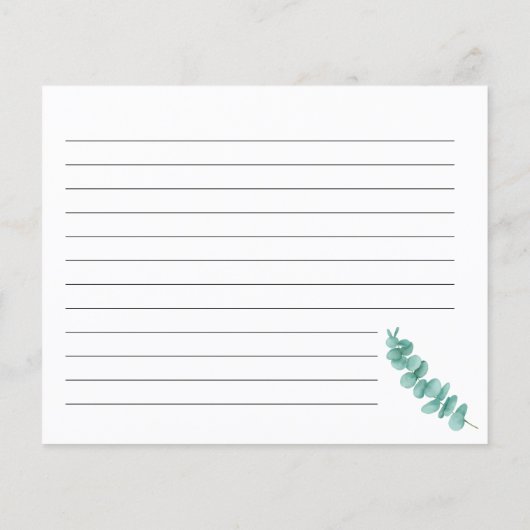 Recipe Card Eucalyptus Greenery Vrijgezellenfeest (Achterkant)