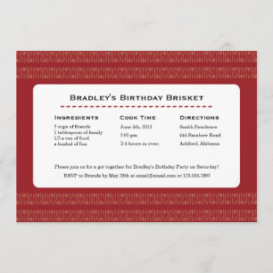 Recipe Card Utils Red Party Invitation Kaart