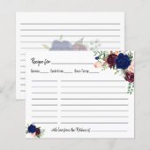 Recipe card vrijgezellenfeest bruiloft floral (Voorkant / Achterkant)