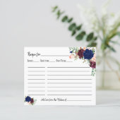 Recipe card vrijgezellenfeest bruiloft floral (Staand voorkant)