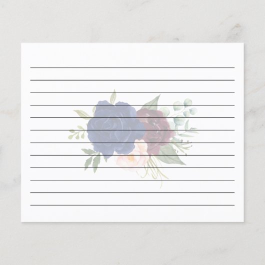 Recipe card vrijgezellenfeest bruiloft floral (Achterkant)