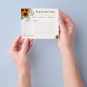 Recipe Card Vrijgezellenfeest Sunflower Greenery Flyer (Hand)