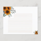 Recipe Card Vrijgezellenfeest Sunflower Greenery Flyer (Achterkant)