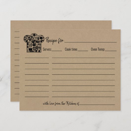 Recipe card vrijgezellenfeest trouwe trouwdouche (Voorkant / Achterkant)