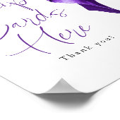 Recipe Cards Dark Purple Bow Bridal Shower Sign Poster (Hoek)
