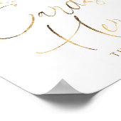 Recipe Cards Pink and Gold Bridal Shower Sign Poster (Hoek)