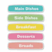 Recipe Category Stickers – Binder Tabs (Voorkant)