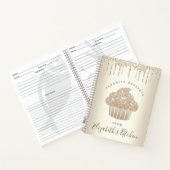 Recipe Cookbook Cupcake Bakery Gold Glitter Driver Notitieboek (Binnen)
