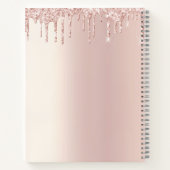 Recipe Cookbook Cupcake Bakery Roos Gold Glitter Notitieboek (Achterkant)