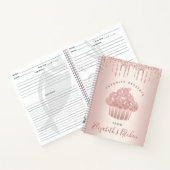 Recipe Cookbook Cupcake Bakery Roos Gold Glitter Notitieboek (Binnen)
