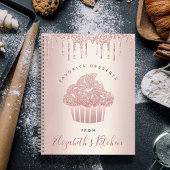 Recipe Cookbook Cupcake Bakery Roos Gold Glitter Notitieboek