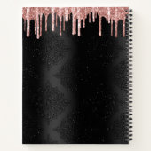 Recipe Cookbook Cupcake Roos Gold Glitter op zwart Notitieboek (Achterkant)