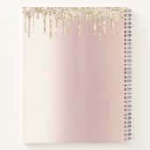 Recipe Cookbook Gold Glitter Cupcake Bakery Pink Notitieboek (Achterkant)