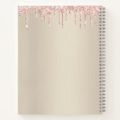 Recipe Cookbook Pink Glitter Cupcake Bakery Gold Notitieboek (Achterkant)