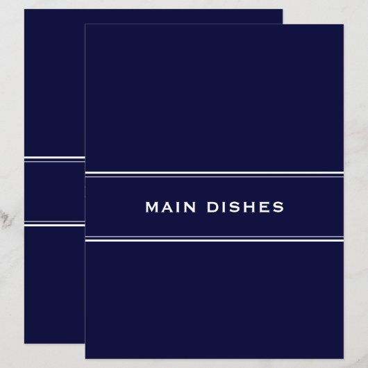 Recipe Divider Main Dishes Navy Blue (Voorkant / Achterkant)