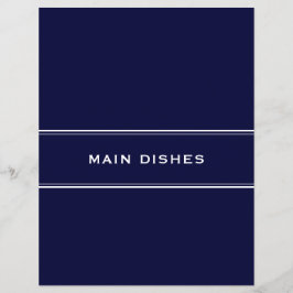 Recipe Divider Main Dishes Navy Blue