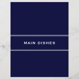 Recipe Divider Main Dishes Navy Blue
