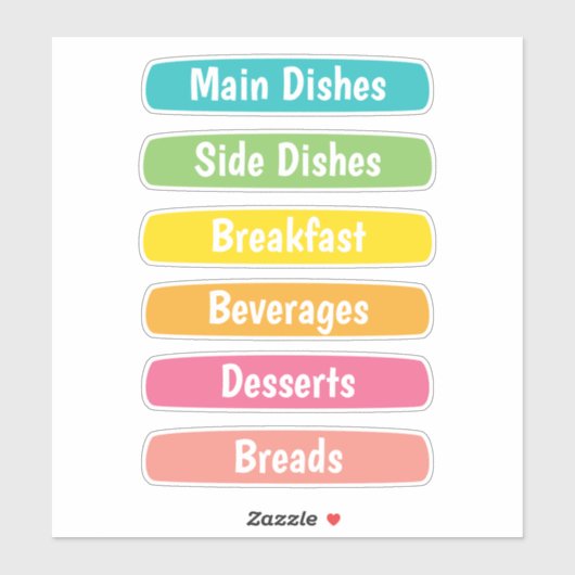 Recipe Dividers Personalized Sticker (Vel)