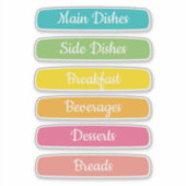 Recipe Dividers Personalized Sticker (Voorkant)