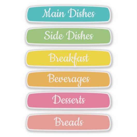 Recipe Dividers Personalized Sticker (Voorkant)