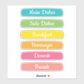 Recipe Dividers Personalized Sticker (Vel)