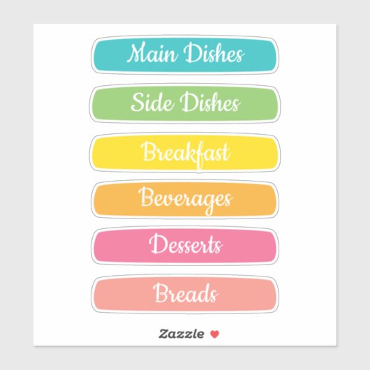 Recipe Dividers Personalized Sticker (Vel)