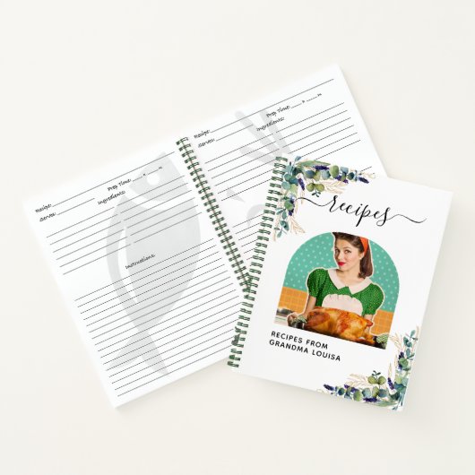 Recipe eucalyptus greenery Gold foto grootmoeder Notitieboek (Binnen)