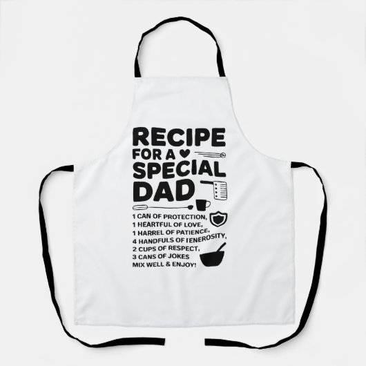 Recipe for a Special Dad Kitchen Love, Respect Schort (Voorkant)