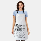 Recipe for Happiness Family Recipe Kitchen Quotes Schort (Gedragen)