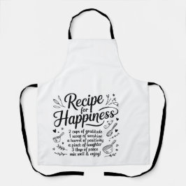 Recipe for Happiness Family Recipe Kitchen Quotes Schort