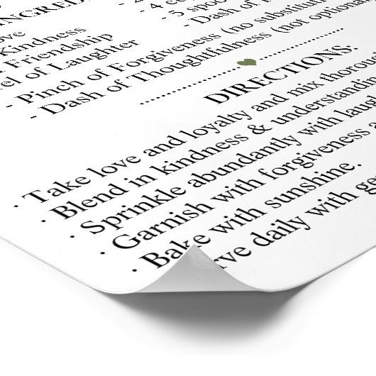 Recipe for Happy Marriage Matcha Wedding Gift Poster (Hoek)