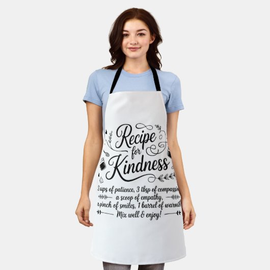 Recipe for Kindness Kitchen Inspirational Quote Schort (Gedragen)