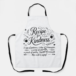 Recipe for Kindness Kitchen Inspirational Quote Schort