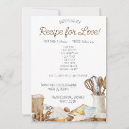Recipe for Love Bridal Shower Favor Cards Kaart