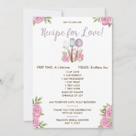Recipe for Love Bridal Shower Favor Cards Kaart