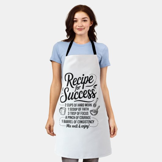 Recipe for Success – Heartfelt Kitchen Quote Schort (Gedragen)