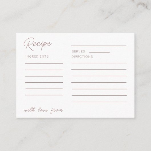 Recipe for the Bride Boho Floral Informatiekaartje (Achterkant)