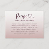Recipe for the Bride Modern Rose Gold  Enclosure C Informatiekaartje (Voorkant)