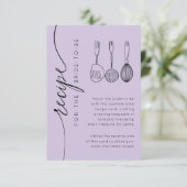 Recipe For the Bride Purple Bridal Shower Informatiekaartje (Staand voorkant)