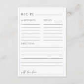 Recipe For the Bride Purple Bridal Shower Informatiekaartje (Achterkant)