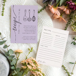 Recipe For the Bride Purple Bridal Shower Informatiekaartje